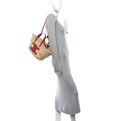 Celine Raffia Calfskin Triomphe Teen Panier Lipstick 2 of 9