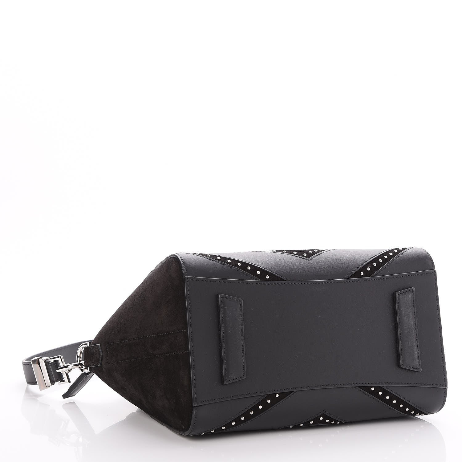 Givenchy Calfskin Suede Small Studded Chevron Antigona Black 4 of 7