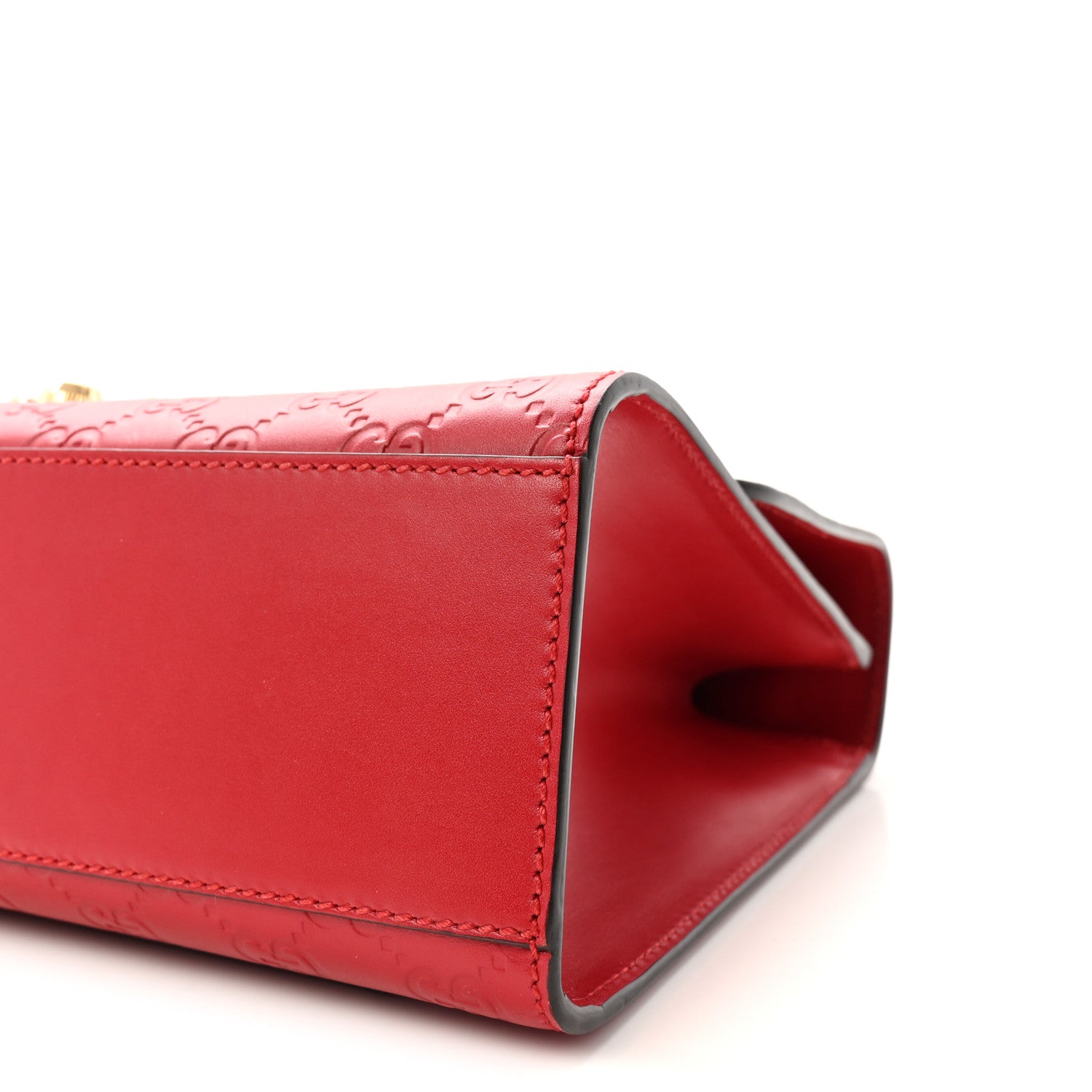 Gucci Guccissima Medium Padlock Shoulder Bag Hibiscus Red 9 of 9