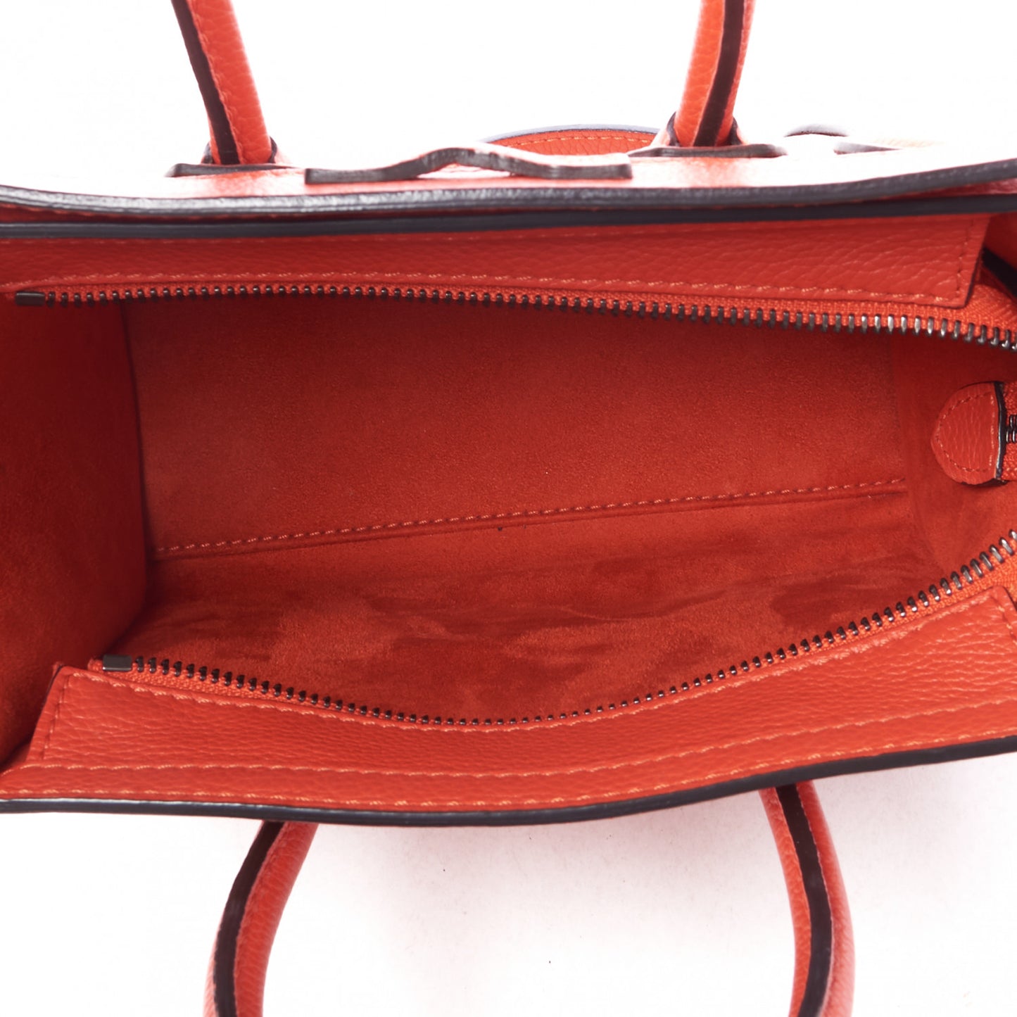 Drummed Calfskin Nano Luggage Vermillion