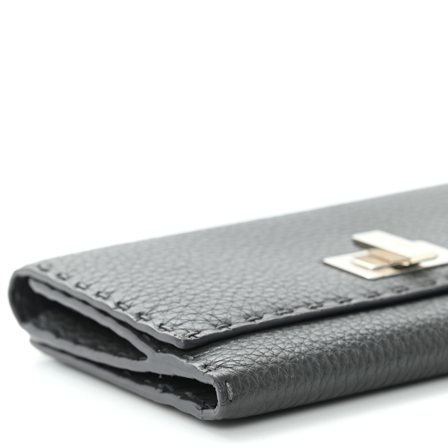 Fendi Cuoio Romano Selleria Peekaboo Continental Wallet Asfalto 9 of 10