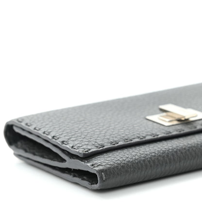 Fendi Cuoio Romano Selleria Peekaboo Continental Wallet Asfalto 9 of 10