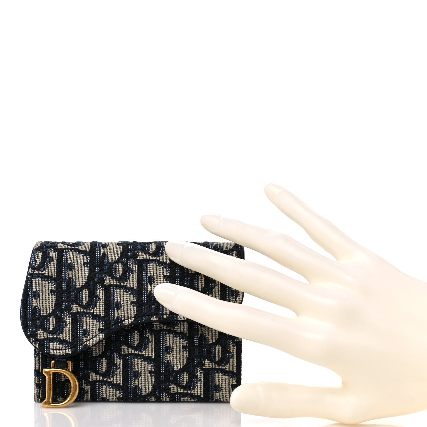 Christian Dior Oblique Saddle 5-Gusset Card Holder Blue 2 of 11