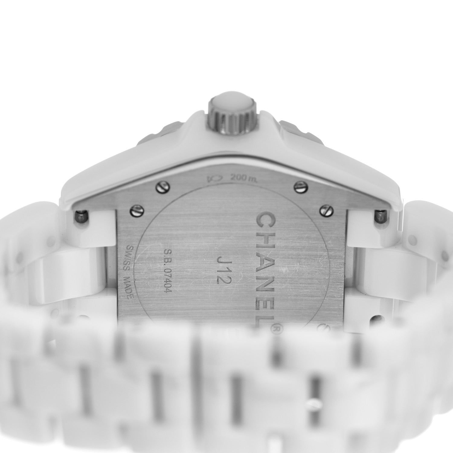 Chanel Stainless Steel Ceramic Diamond Bezel 38mm J12 Quartz Watch White 4 of 4