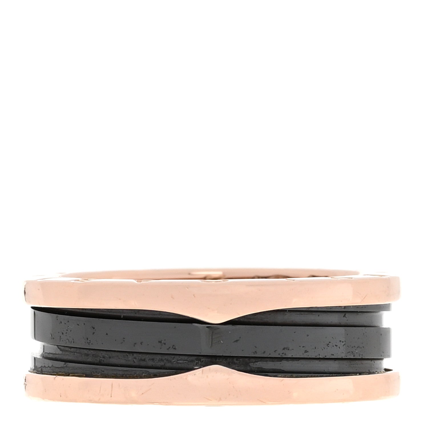 Bulgari 18K Rose Gold Black Ceramic B.Zero1 Two-Band Ring 63 10.25 3 of 6
