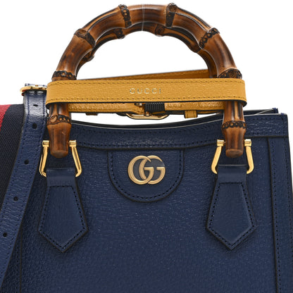 Gucci Textured Dollar Calfskin Web Mini Diana Tote Bag Royal Crop 9 of 11