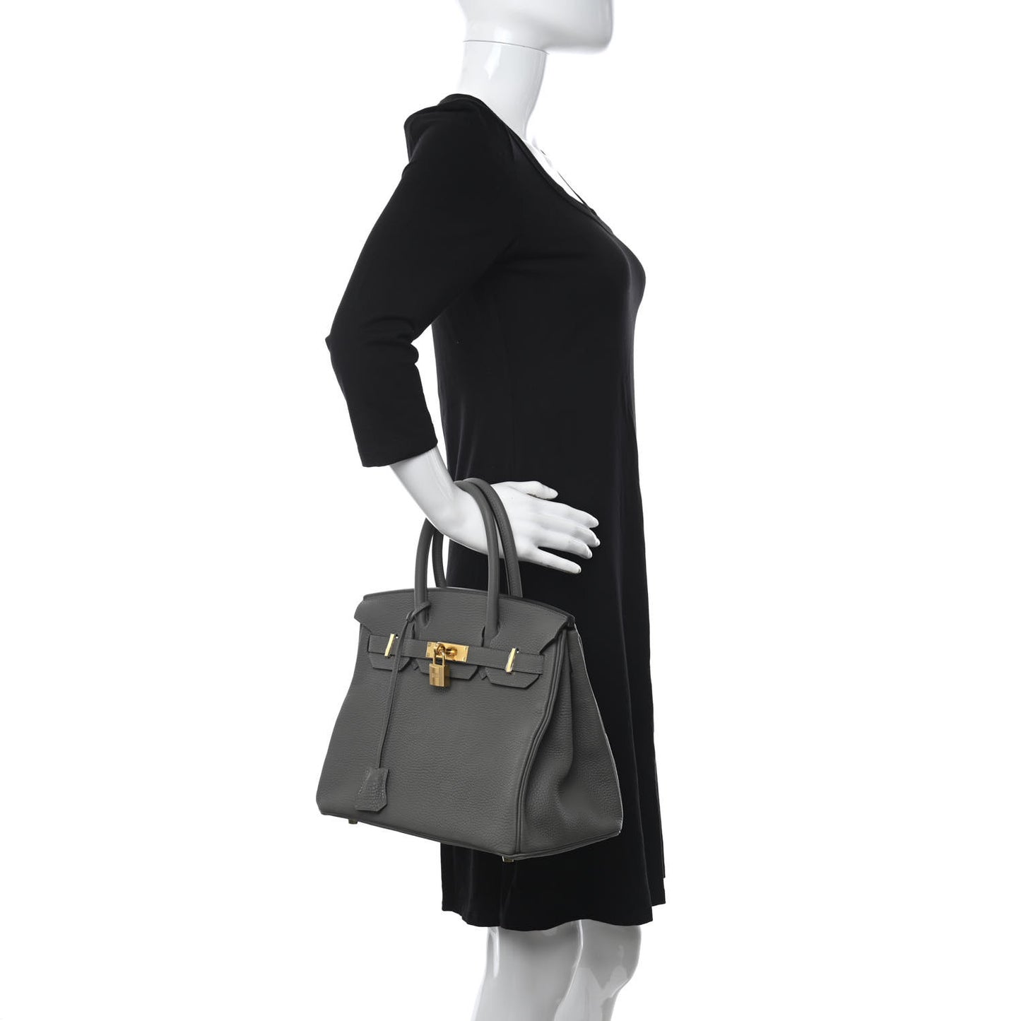 Taurillon Clemence Birkin 30 Gris Meyer