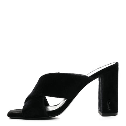 Saint Laurent Velvet LouLou Mules 36 Black 1 of 9