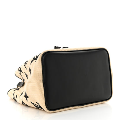 Louis Vuitton Cotton Monogram Embroidered Neonoe MM Beige Black 4 of 11