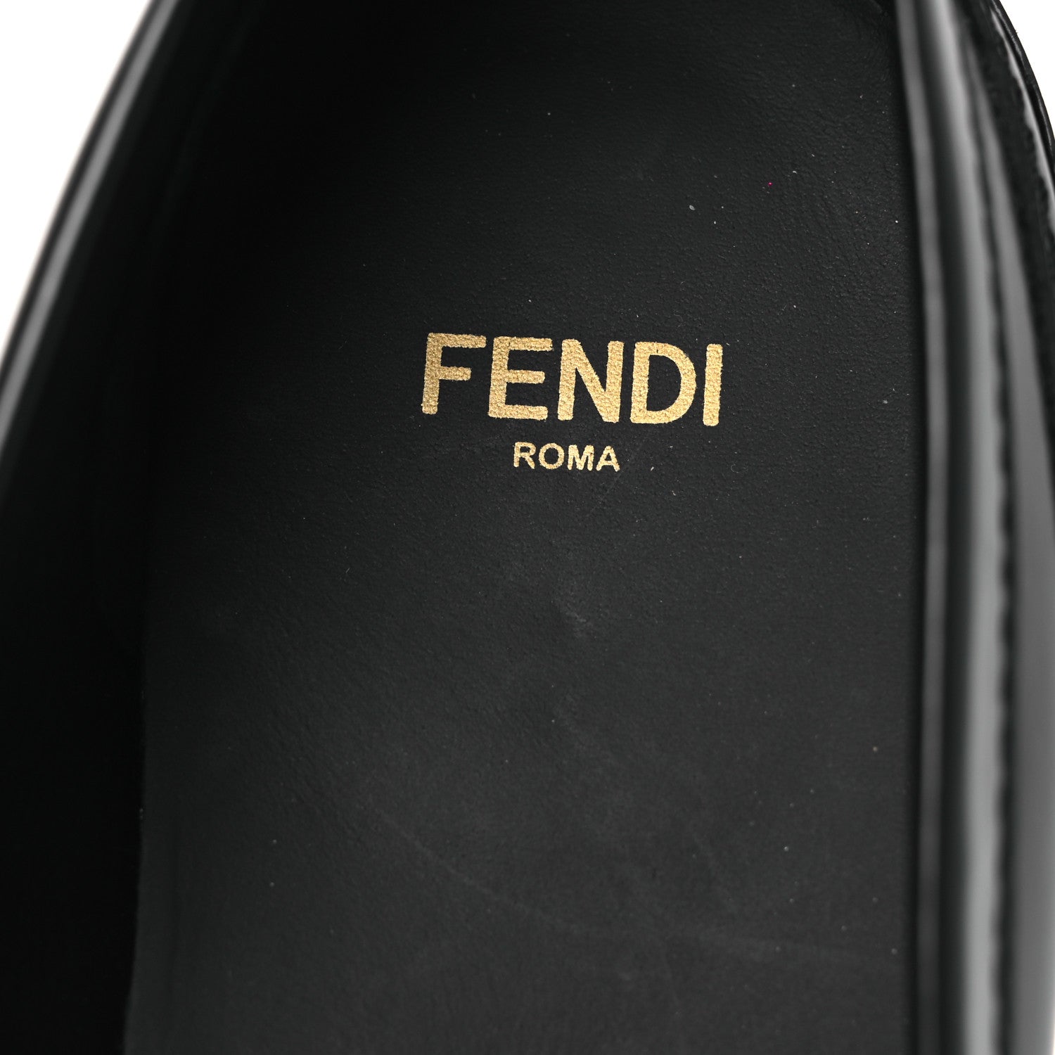 Fendi Vitello Logo Loafers 39.5 Black 9 of 10