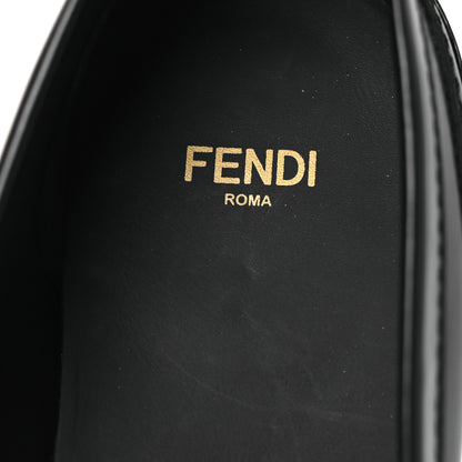 Fendi Vitello Logo Loafers 39.5 Black 9 of 10