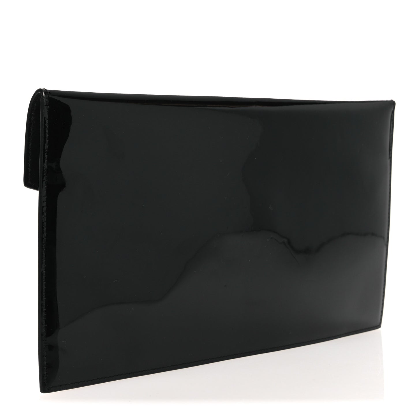 Patent Calfskin Monogram Uptown Clutch Black