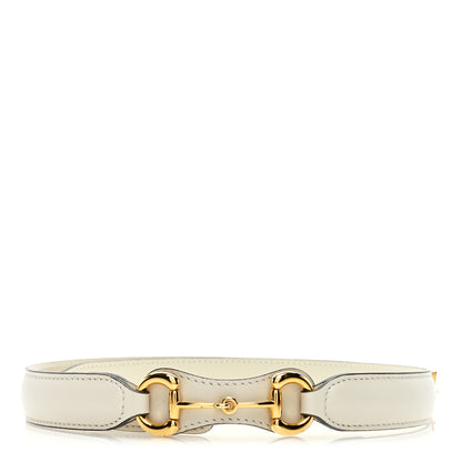 Gucci Efesto Leather Womens Horsebit 15/23mm Belt 85 34 Mystic White 1 of 4