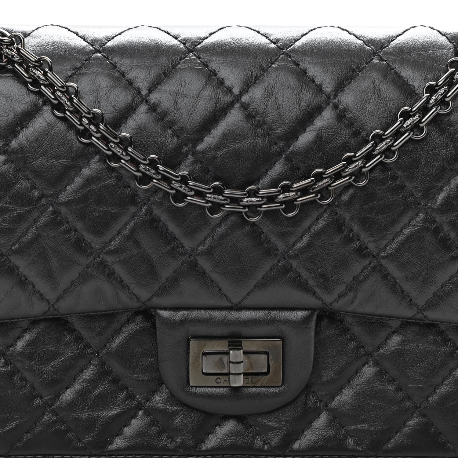 Chanel Aged Calfskin Quilted 2.55 Reissue 225 Flap So Black 8 of 11
