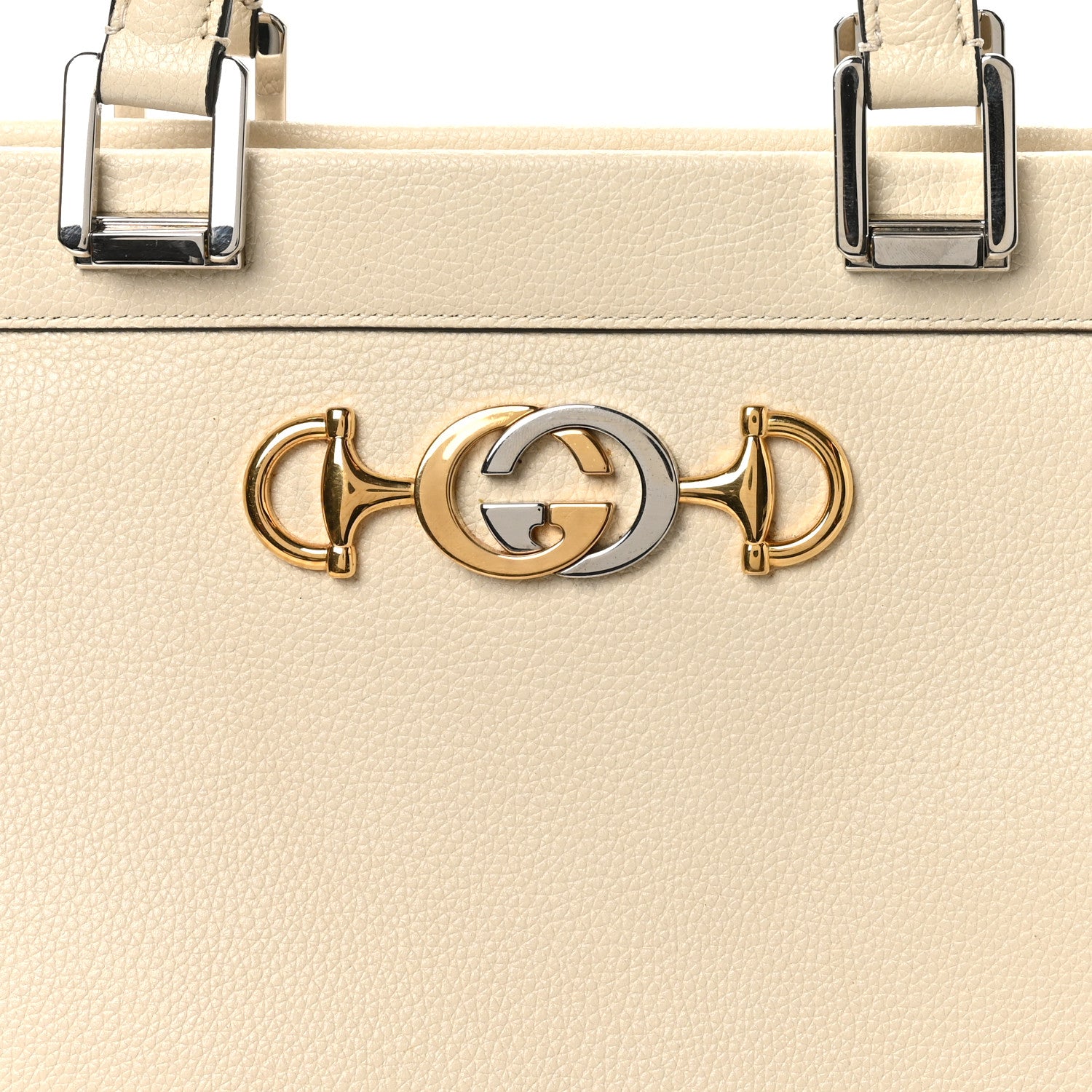 Gucci Grainy Calfskin Medium Zumi Top Handle Bag Mystic White 8 of 10