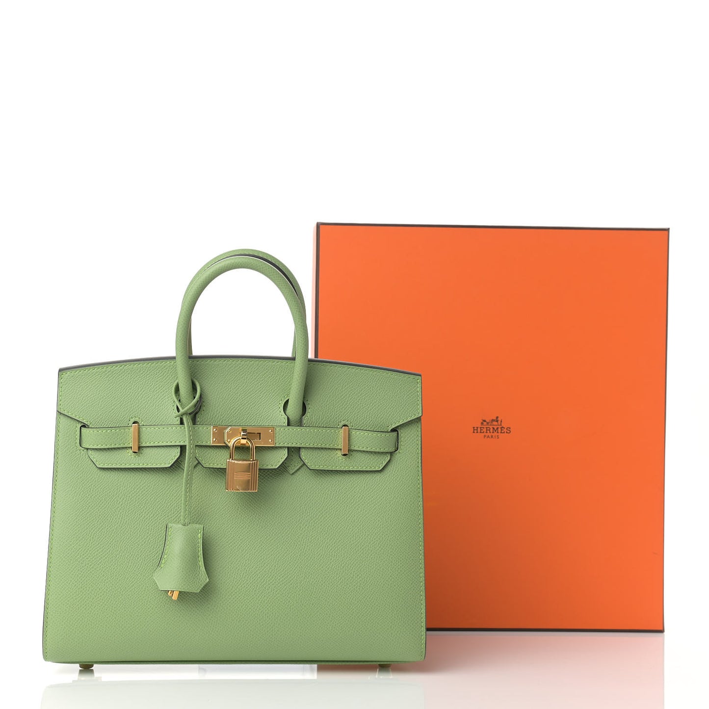 Epsom Birkin Sellier 25 Vert Criquet