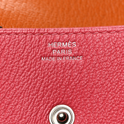 Hermes Chevre Mysore Verso Le 24 Coin Purse Rose Lipstick Orange 6 of 8