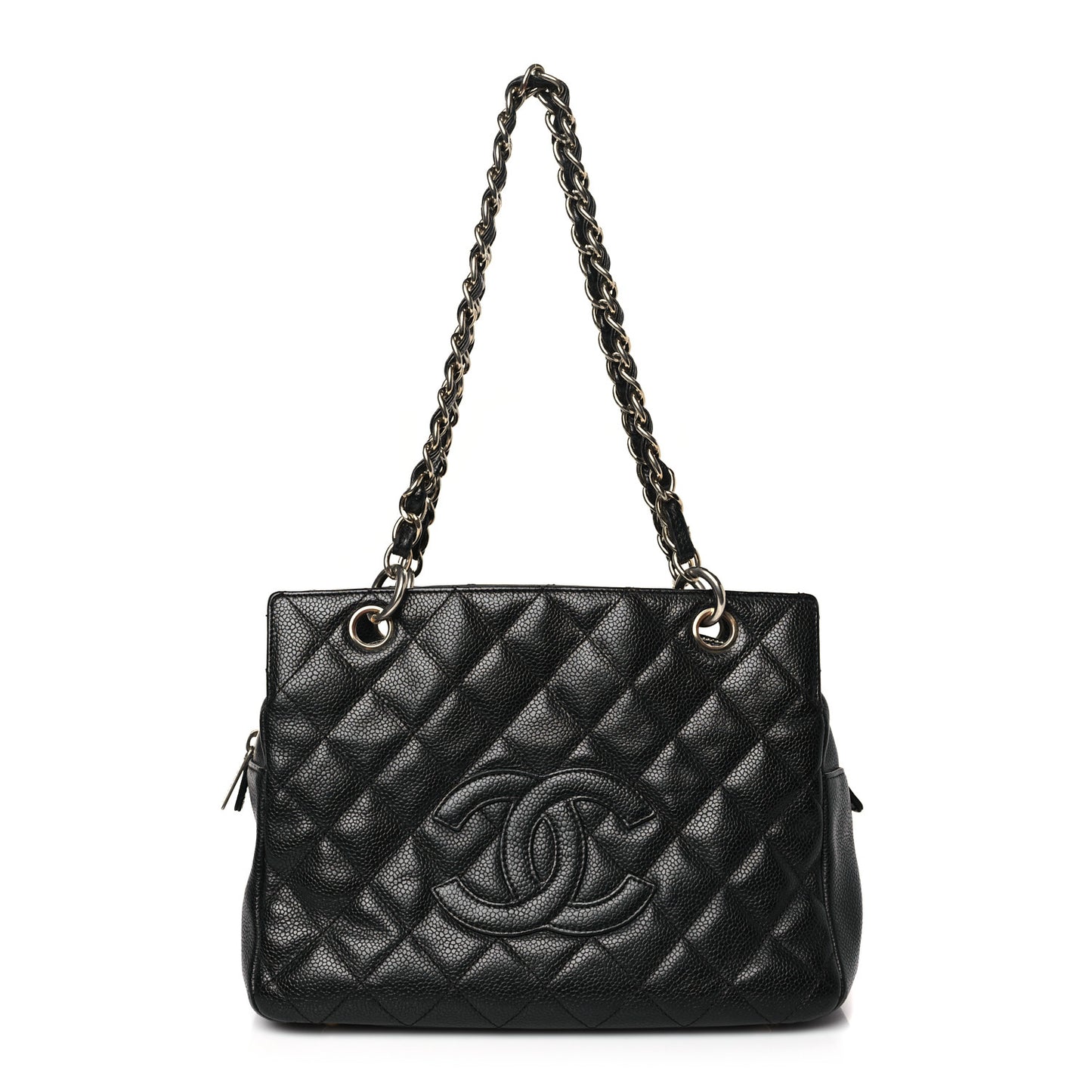 Caviar Quilted Petit Timeless Tote PTT Black