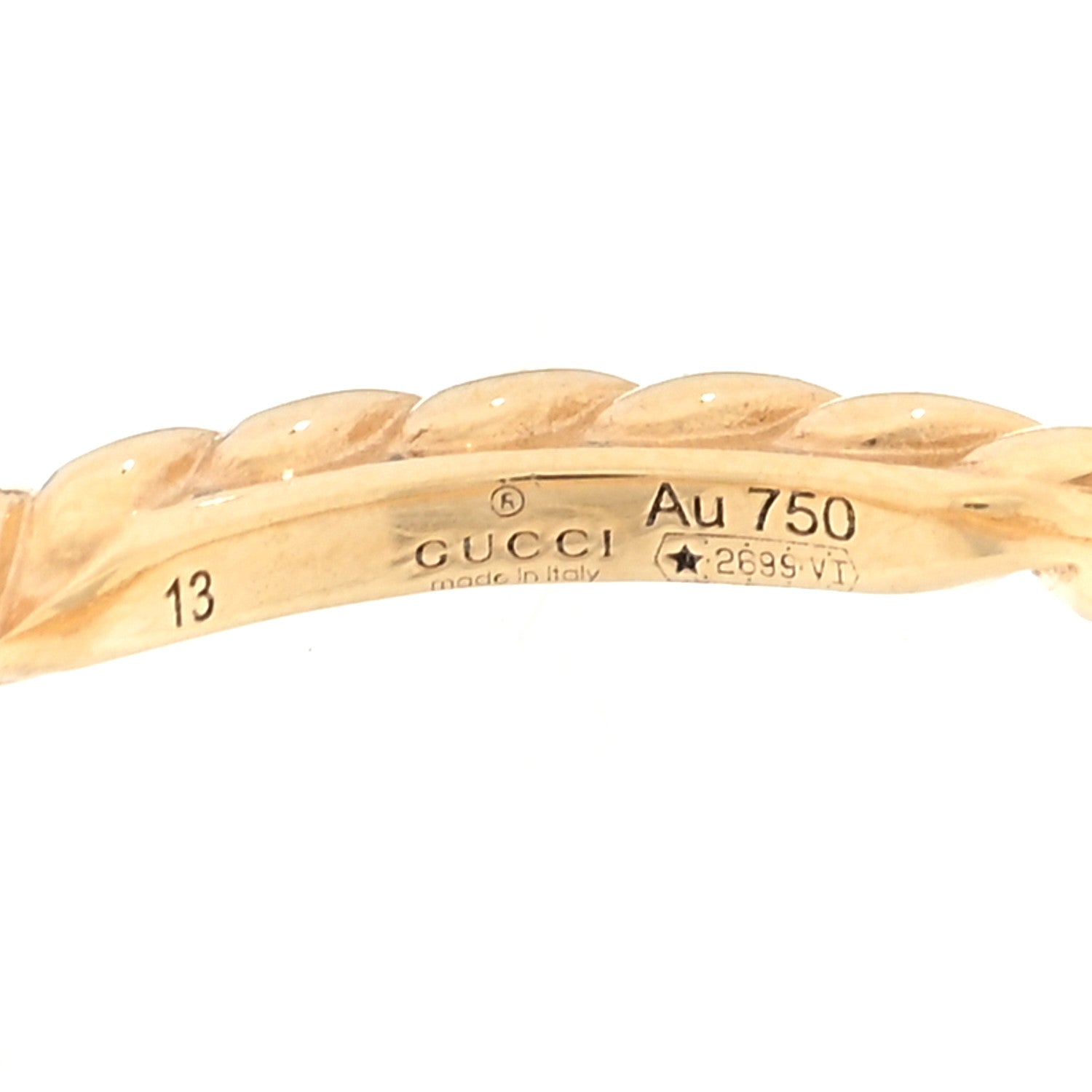 Gucci 18K Yellow Gold Diamond Butterfly Ring 53 6.25 4 of 4