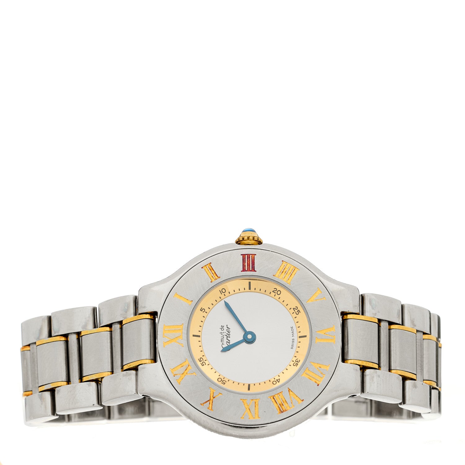 Cartier Stainless Steel 18K Yellow Gold 31mm Must de 21 Quartz Watch 2 of 4