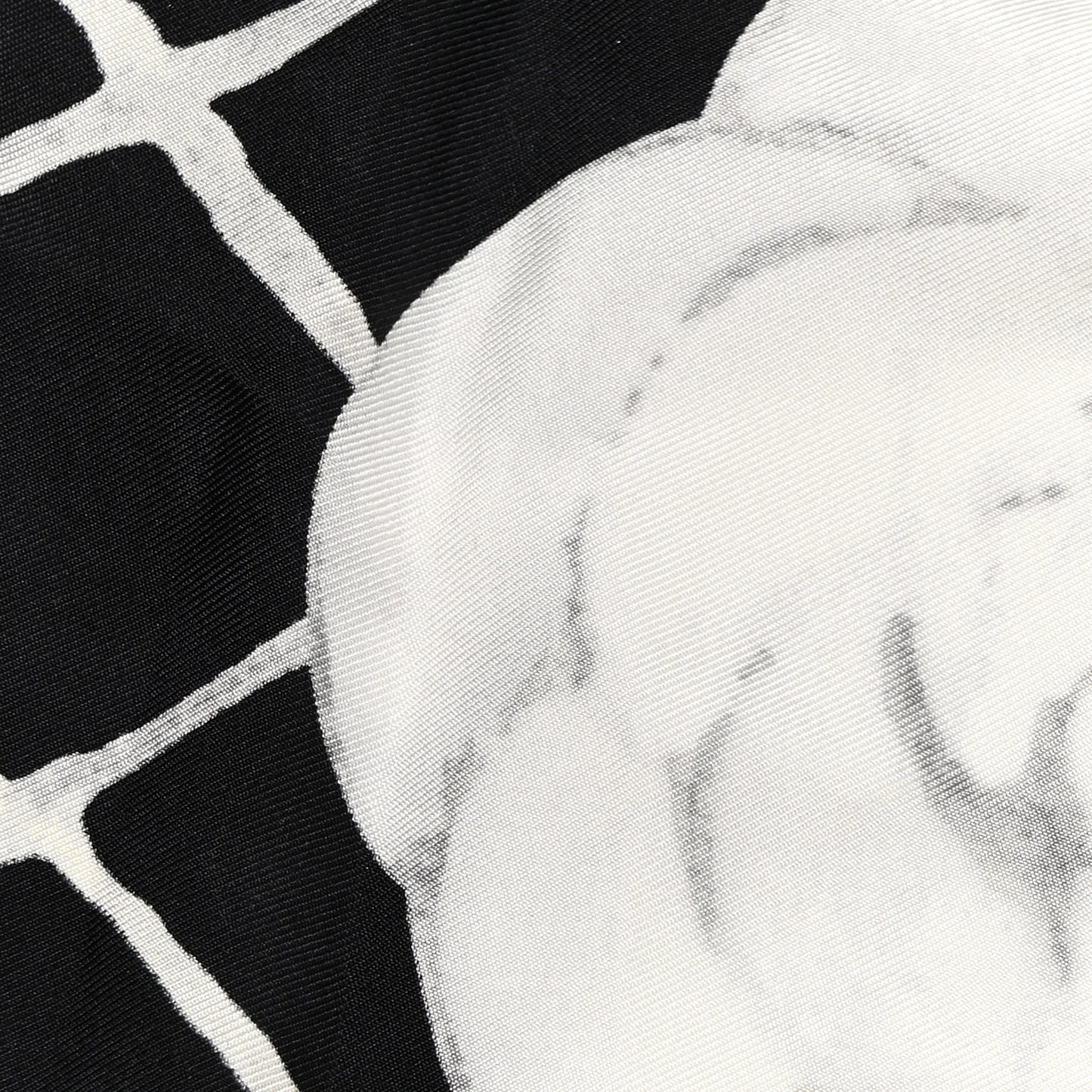 Silk Camellia CC Square Scarf Black