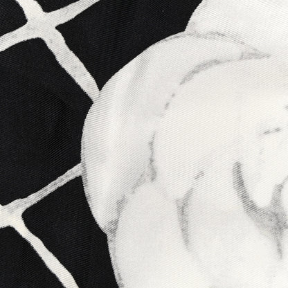 Chanel Silk Camellia CC Square Scarf Black 7 of 10