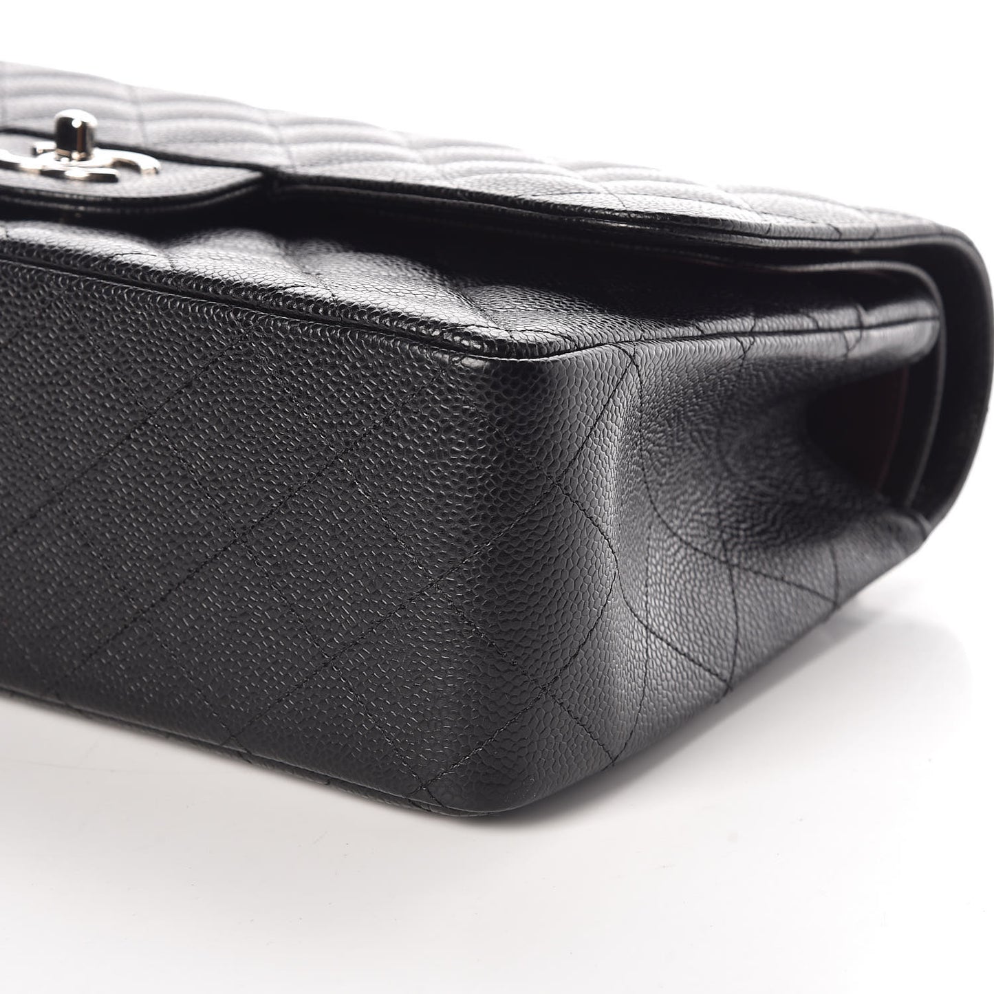 Caviar Quilted Jumbo Double Flap Black