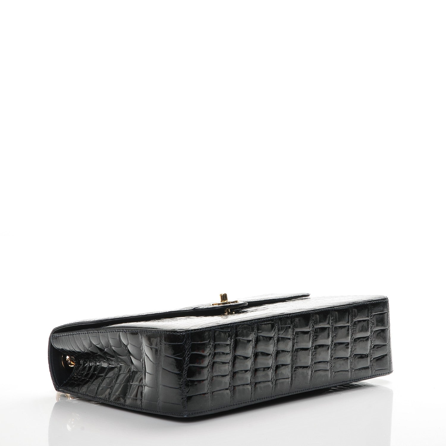 Chanel Alligator Jumbo Single Flap Navy Blue 4 of 7