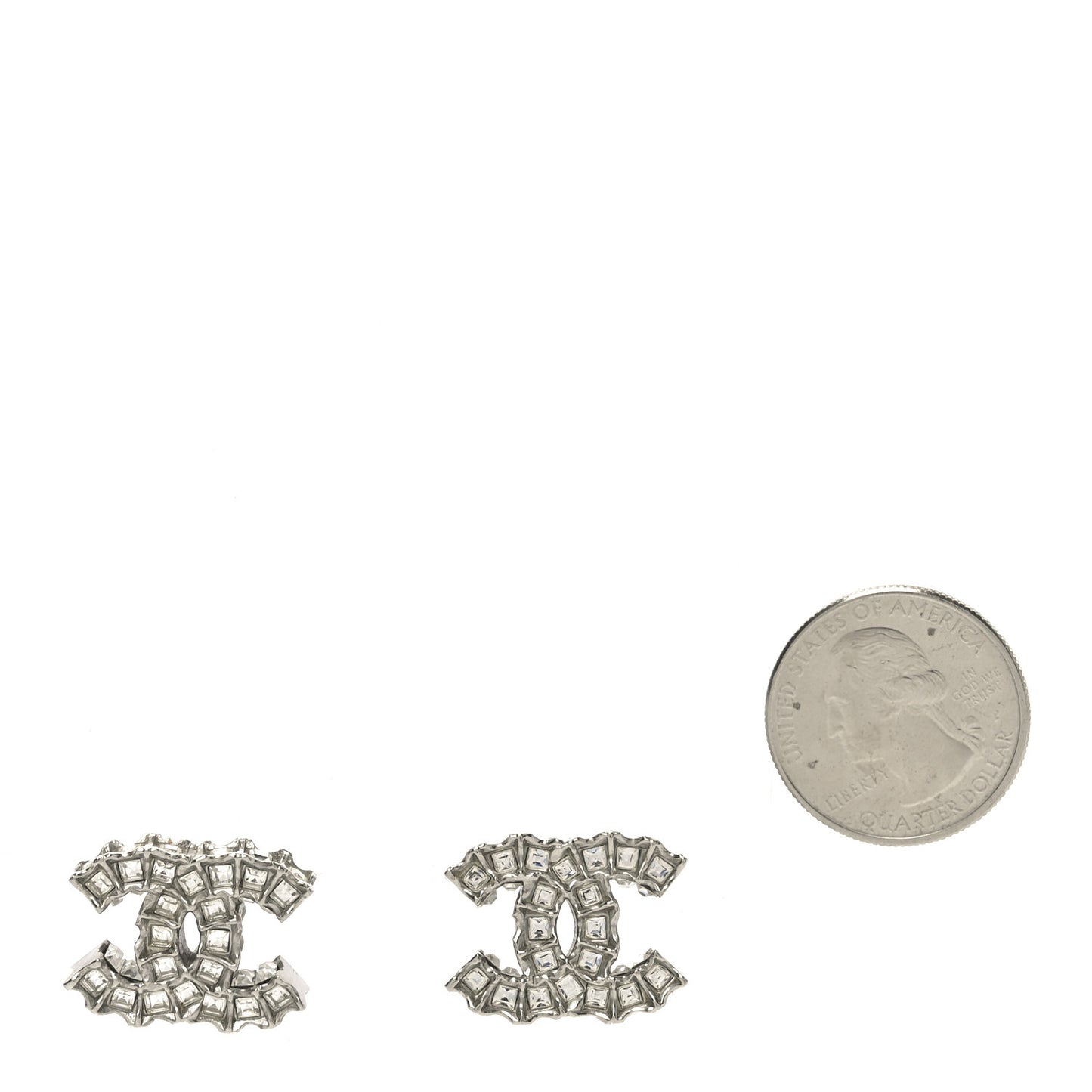 Crystal CC Earrings Silver