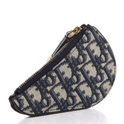Christian Dior Oblique Saddle Coin Purse Blue 3 of 8