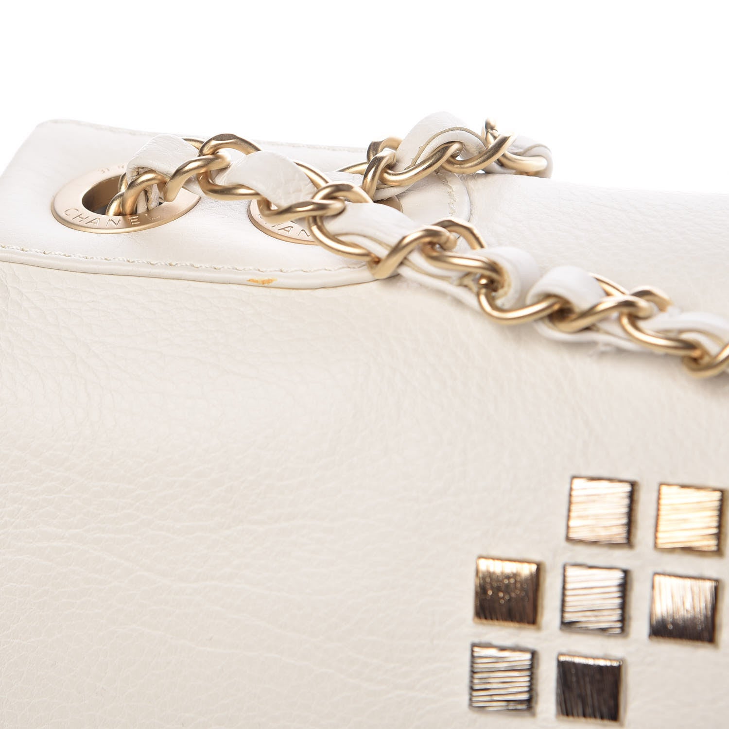 Chanel Calfskin Metal Mosaic Flap White 9 of 15
