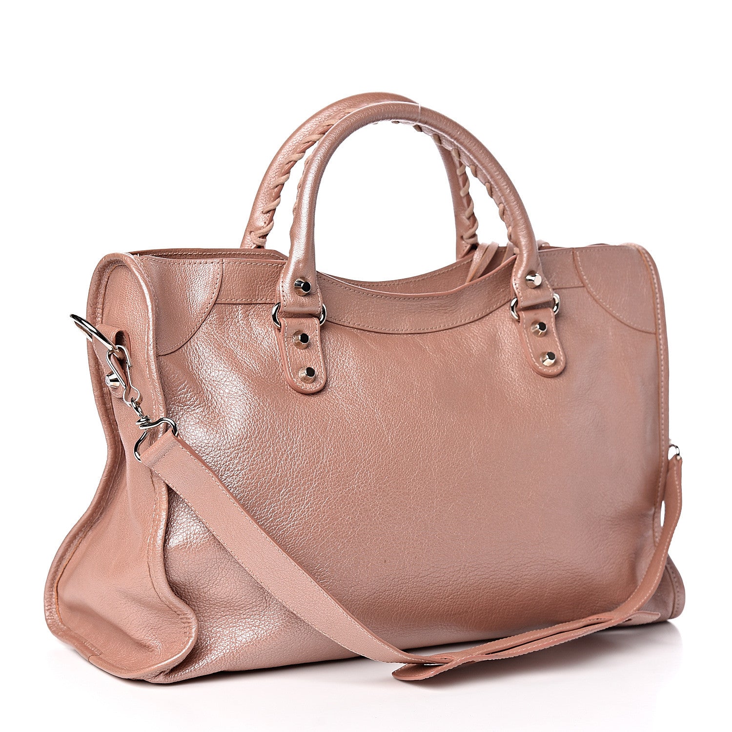 Balenciaga Pearlescent Goatskin Classic Palladium Hardware City Rose Rose Light 4 of 11