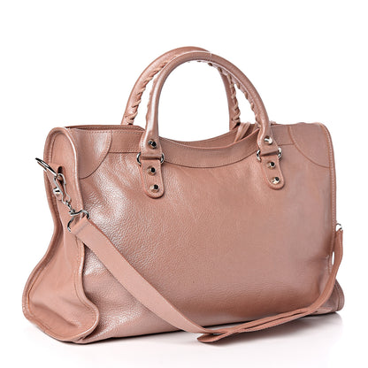 Balenciaga Pearlescent Goatskin Classic Palladium Hardware City Rose Rose Light 4 of 11