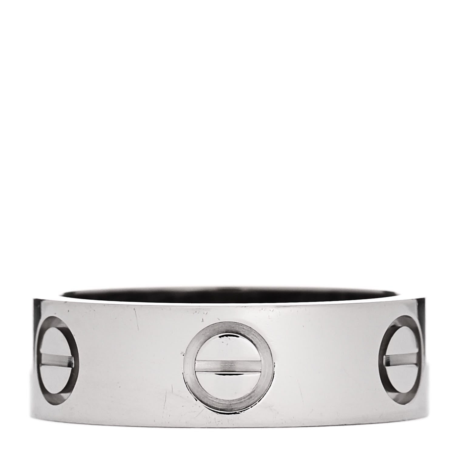 Cartier 18K White Gold 5.5mm LOVE Ring 49 4.75 1 of 5