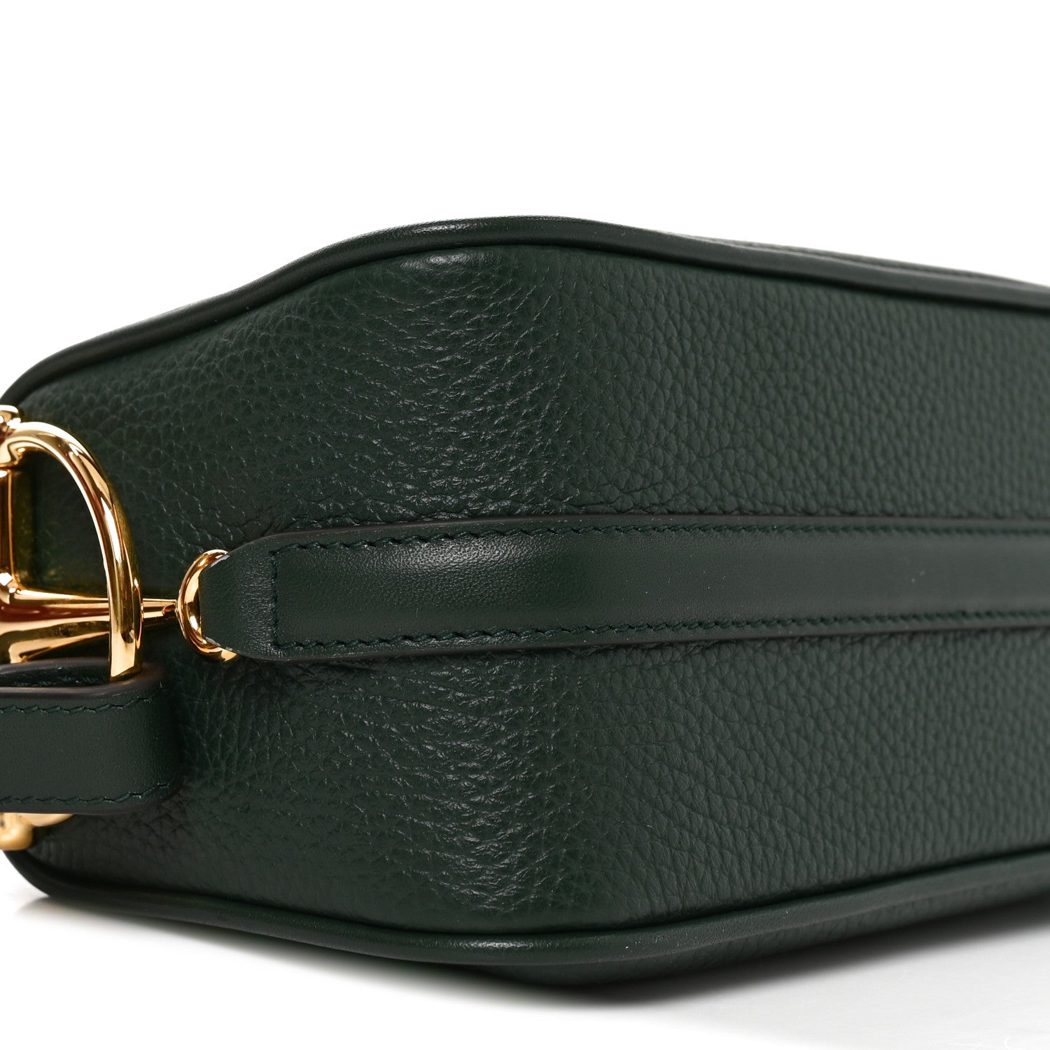 Gucci Grainy Calfskin Half Horsebit Mini Shoulder Bag Verde 9 of 11