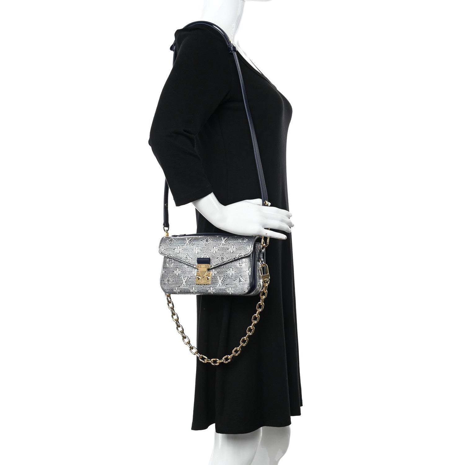 Louis Vuitton Monoglam Pochette Metis East West Blue 2 of 9