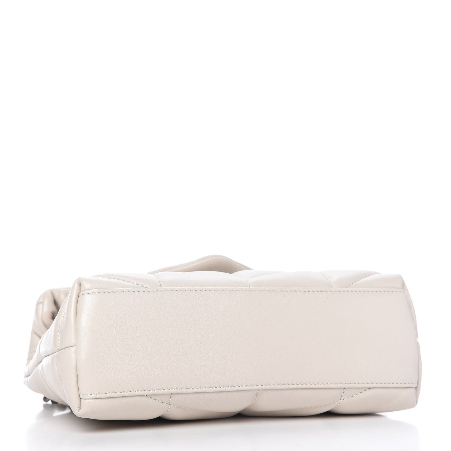 Lambskin Quilted Toy Loulou Puffer Monogram Chain Satchel Crema Soft
