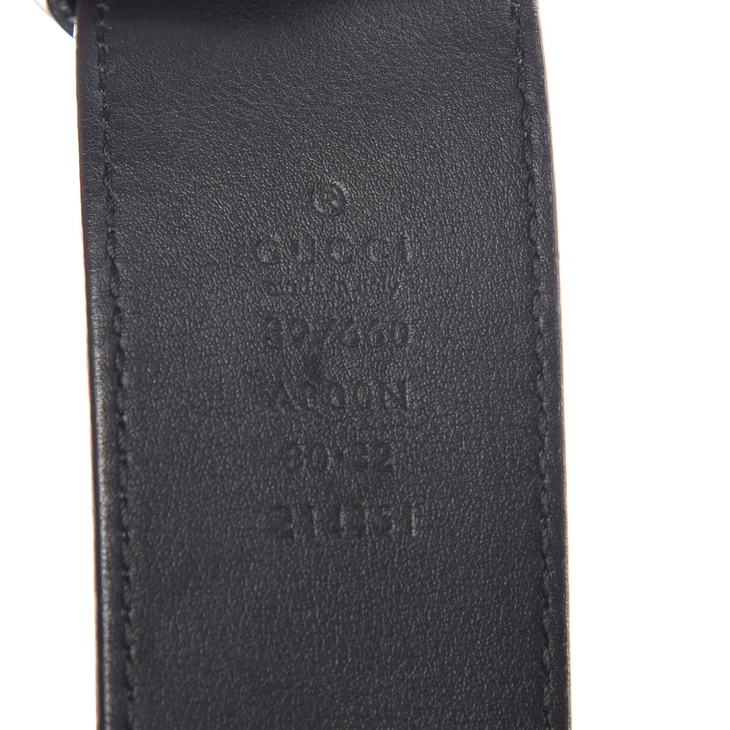 Moon Calfskin Nickel Double G 40mm Belt 80 32 Black