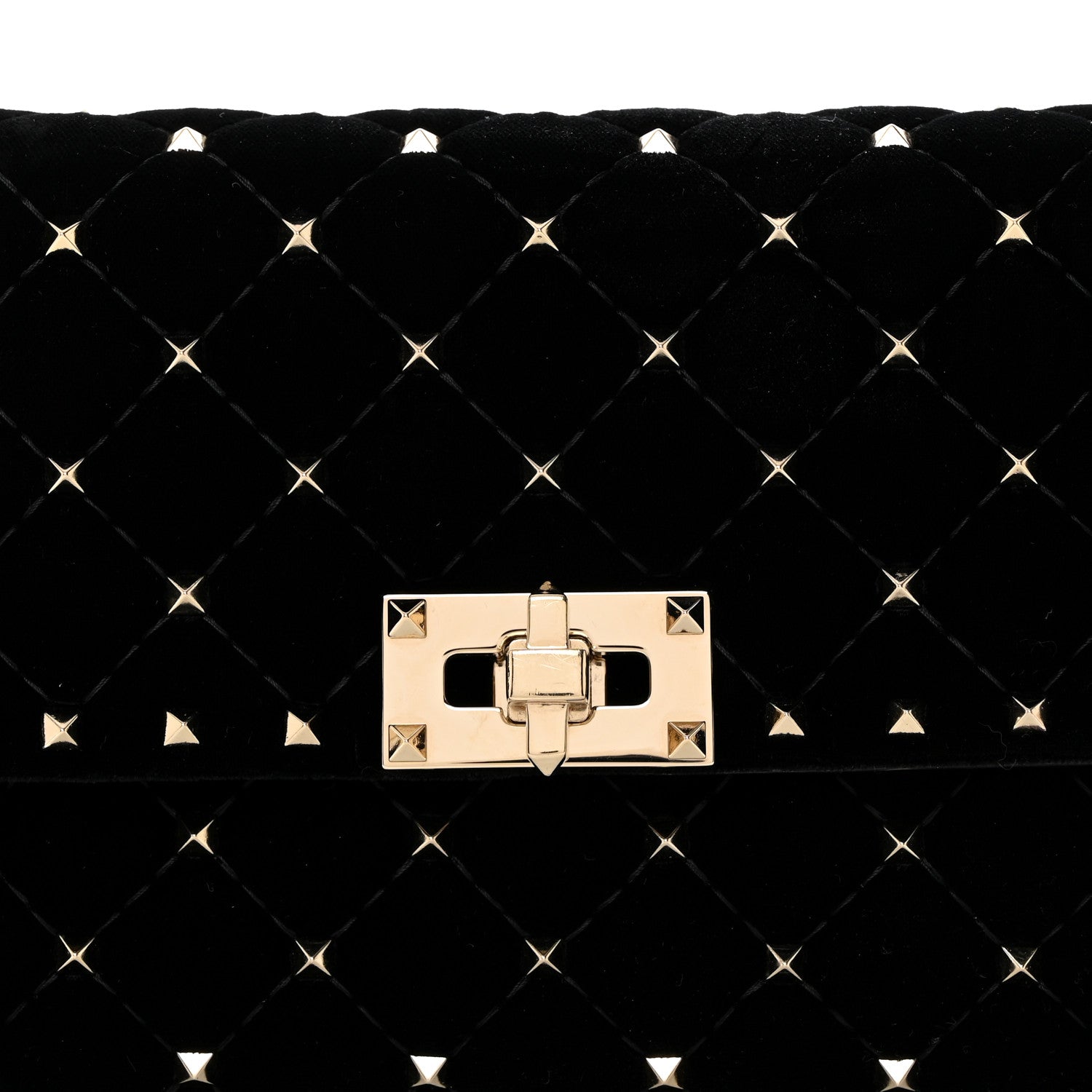 Valentino Garavani Velvet Rockstud Spike Wallet on Chain Black 7 of 9