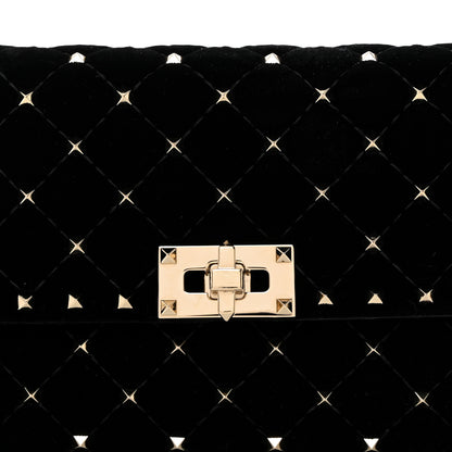 Valentino Garavani Velvet Rockstud Spike Wallet on Chain Black 7 of 9