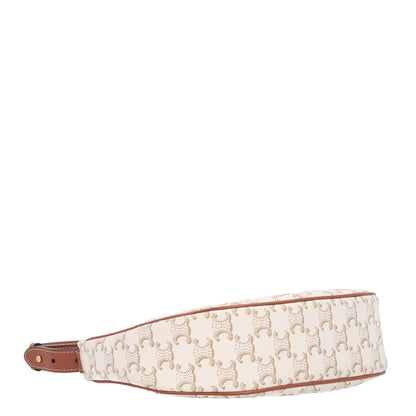 Celine Canvas Calfskin Ava Triomphe Shoulder Bag White 3 of 10