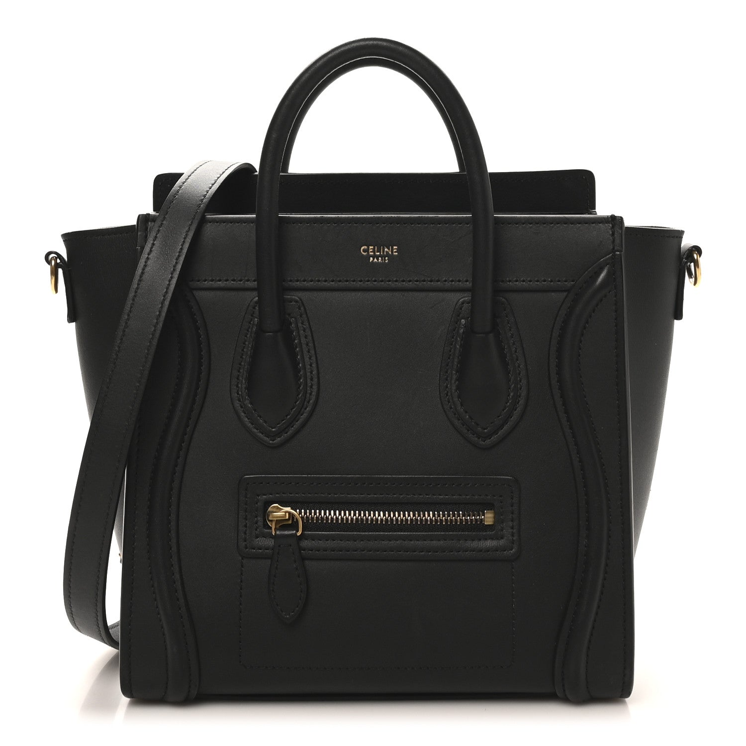 Celine Smooth Calfskin Nano Luggage Black 1 of 10
