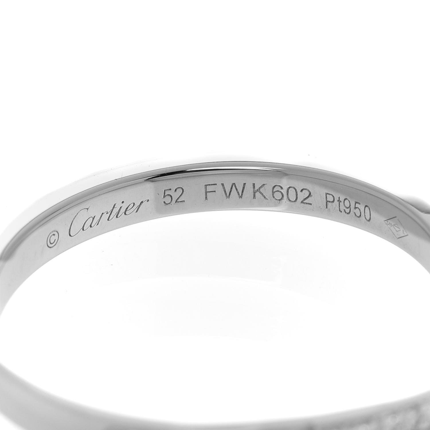Cartier Platinum Diamond Ballerine Wedding Band Ring 52 6 4 of 4