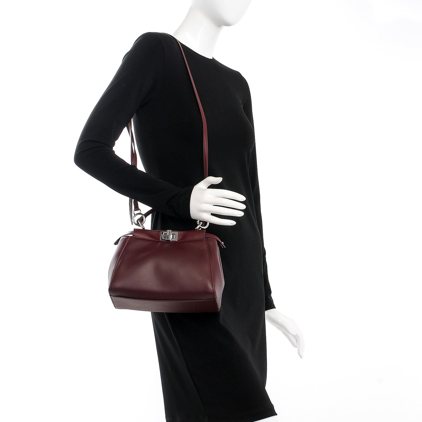 Nappa Mini Peekaboo Iconic Satchel Bordeaux