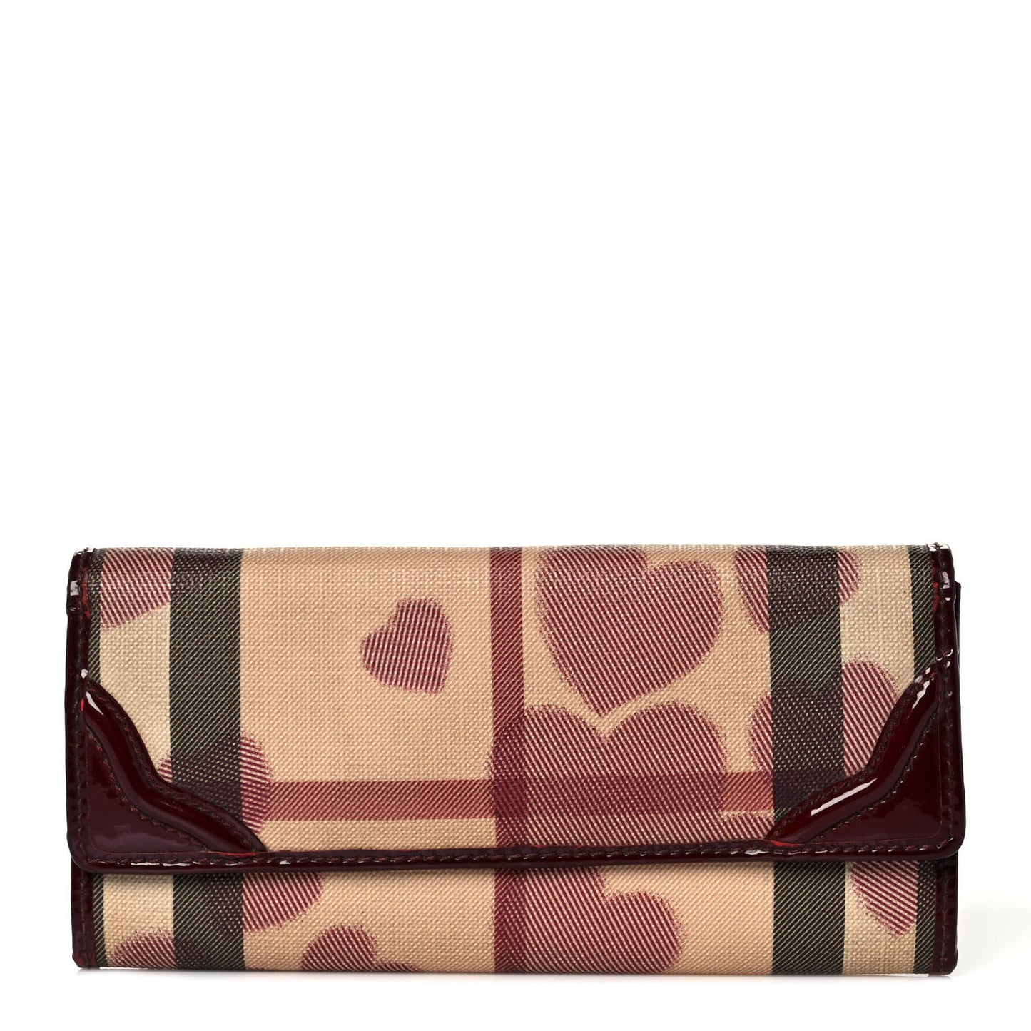 Nova Check Heart Wallet Berry Red
