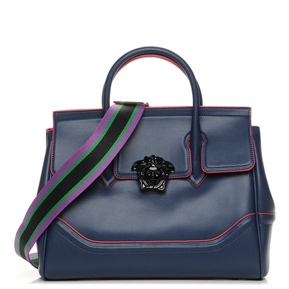 Versace Calfskin Large Palazzo Empire Bag Deep Navy 1 of 15