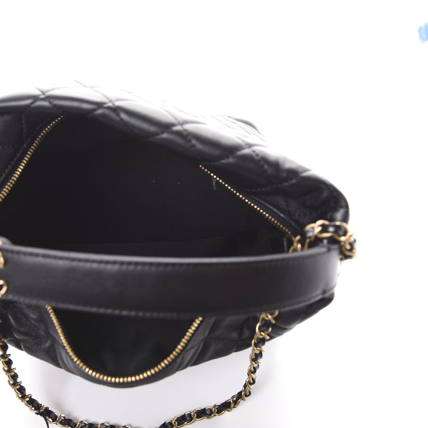 Lambskin Quilted Large Perfect Meeting Hobo Black