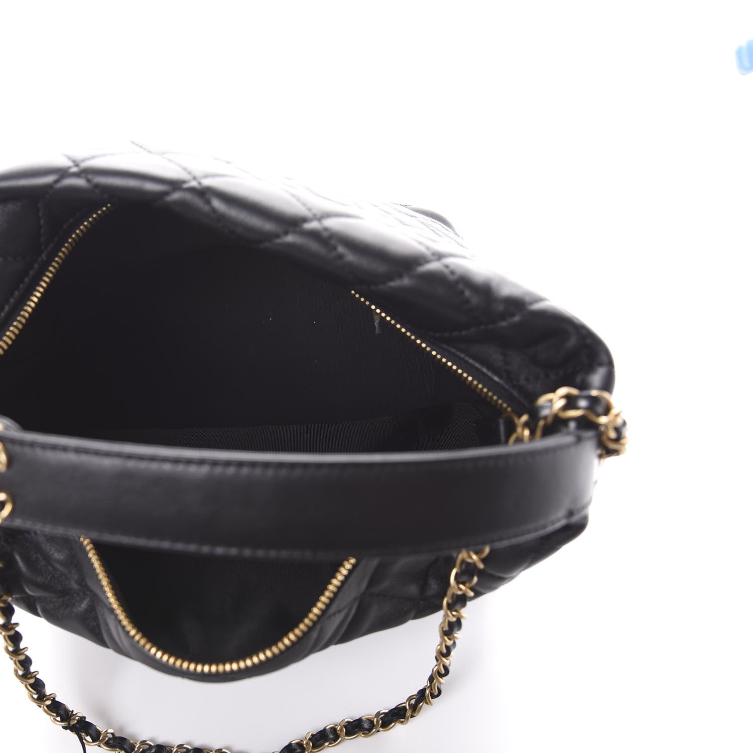 Chanel Lambskin Quilted Large Perfect Meeting Hobo Black 5 of 10