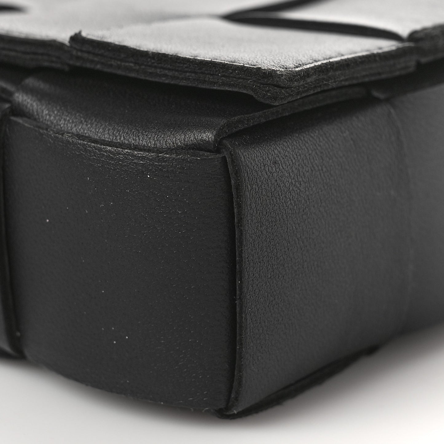 Lambskin Maxi Intreccio Small Cassette Crossbody Bag Black