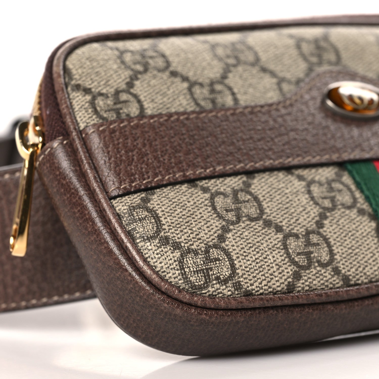 Gucci GG Supreme Monogram Web Ophidia Belted iPhone Case 85 34 Dark Brown 8 of 10